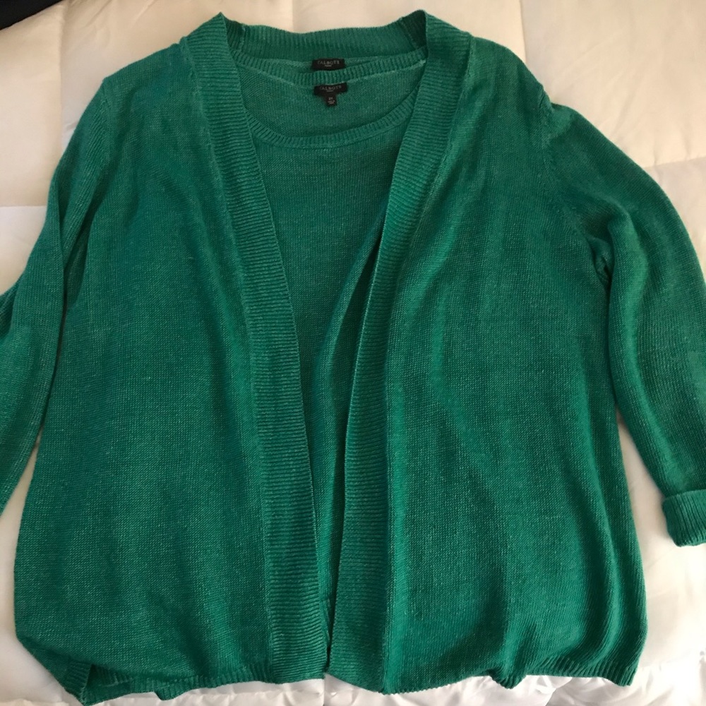 Talbots Kelly green Sweater set
